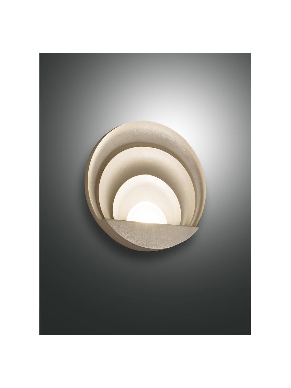 LED wandlamp Sunrise, Lamp: gelakt metaal, Diffuser: kunststof, Goudkleurig, Ø 26 x D 7 cm