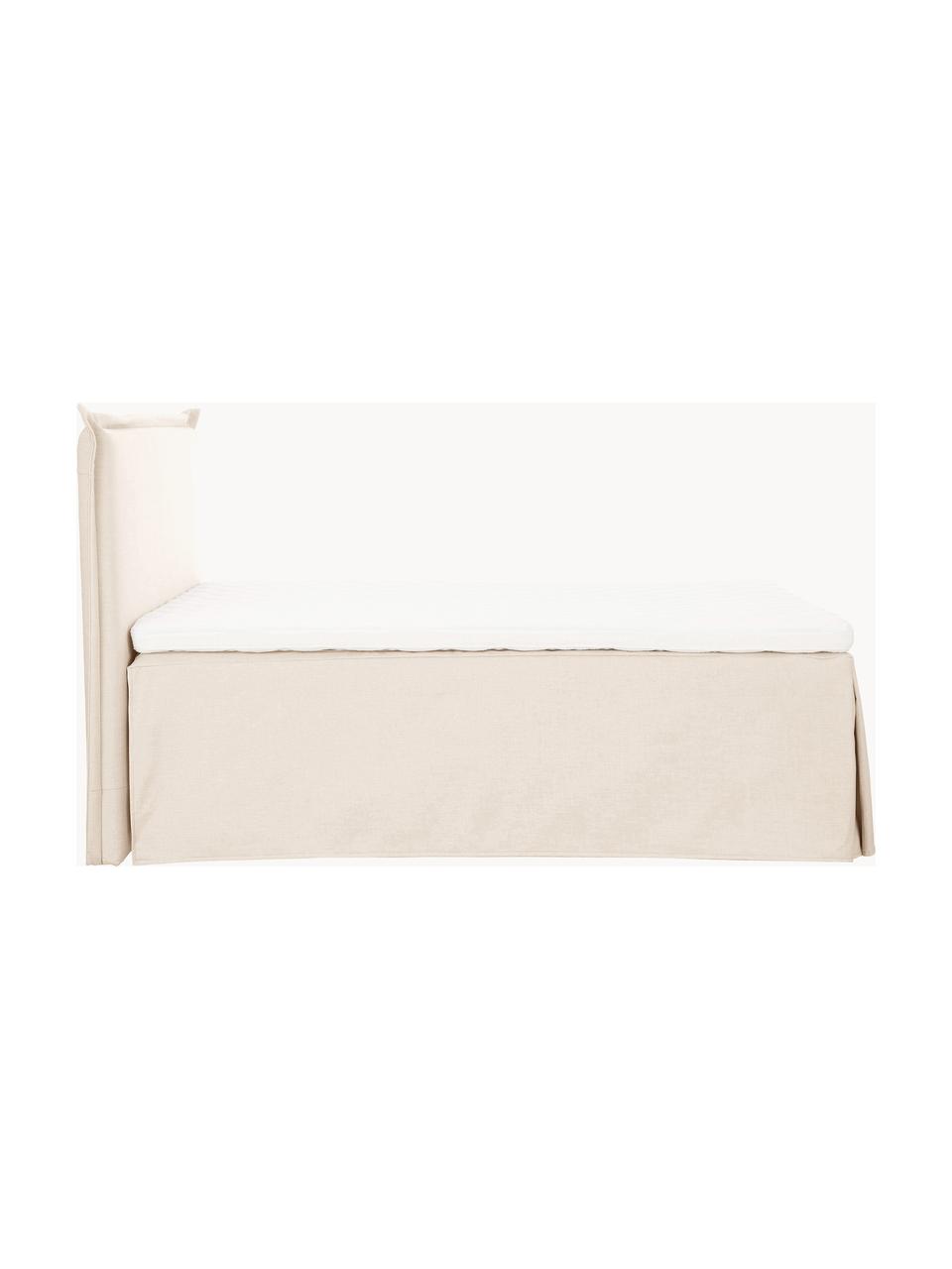 Lit à sommier tapissier Premium Violet, Tissu blanc crème, larg. 140 x long. 200 cm, indice de fermeté 2