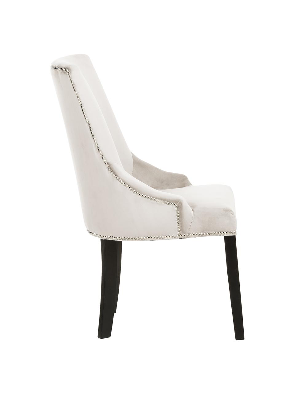 Chaise velours rembourré Georgia, Couleur crème, noir, acier