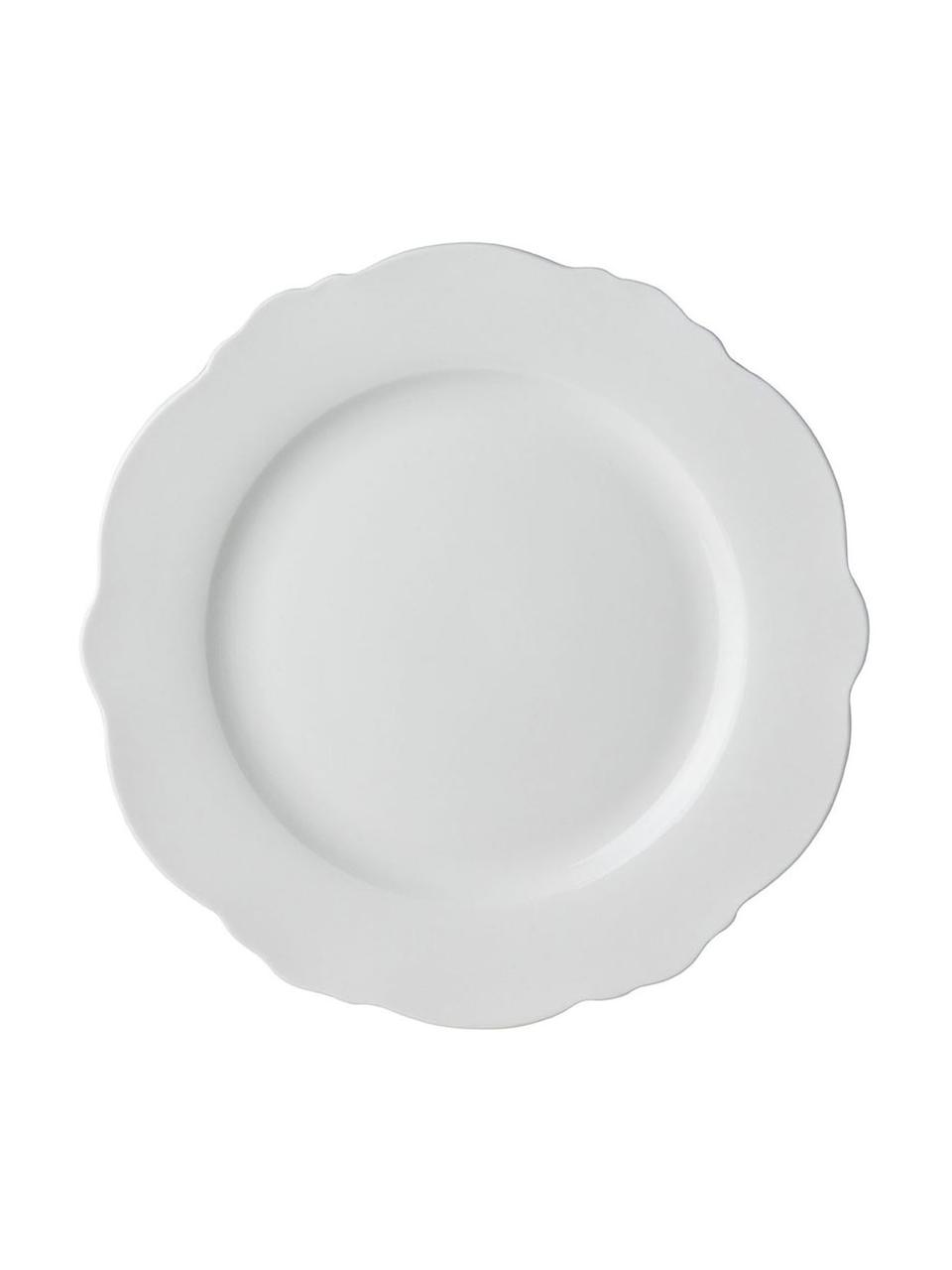 Platos postre Muschel Loft, 4 uds., Porcelana, Blanco, Ø 21 x Al 2 cm