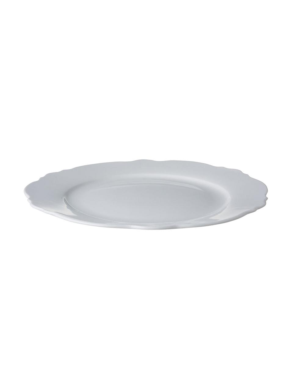 Talerz śniadaniowy Muschel Loft, 4 szt., Porcelana, Biały, Ø 21 x W 2 cm