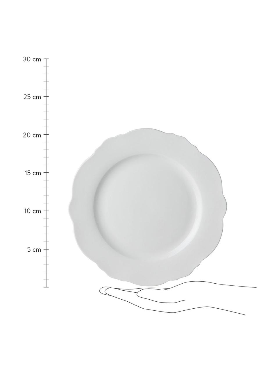 Platos postre Muschel Loft, 4 uds., Porcelana, Blanco, Ø 21 x Al 2 cm