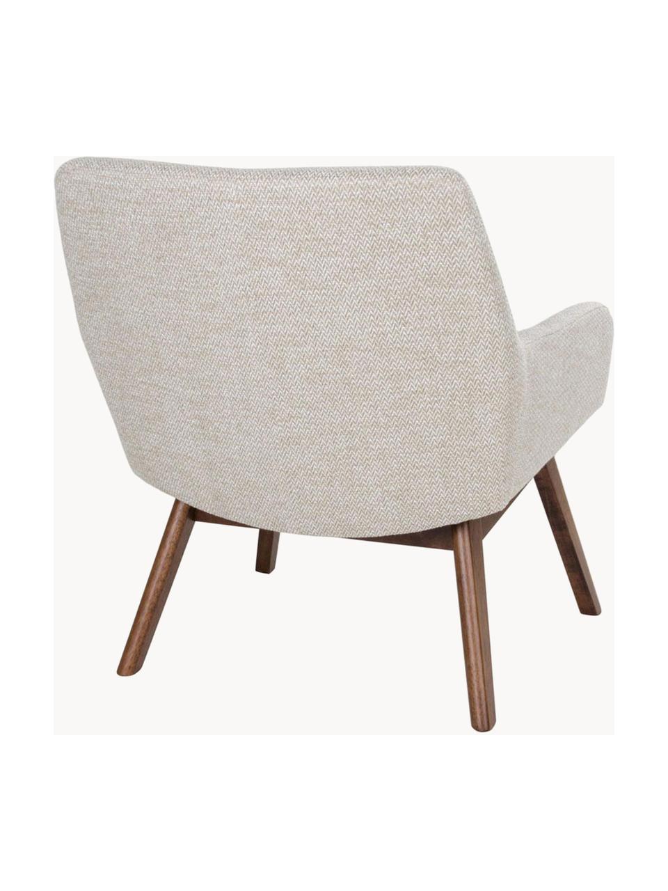 Sillón cóctel London, Tapizado: 100% poliéster, Patas: madera de nogal, Tejido beige, An 65 x F 63 cm