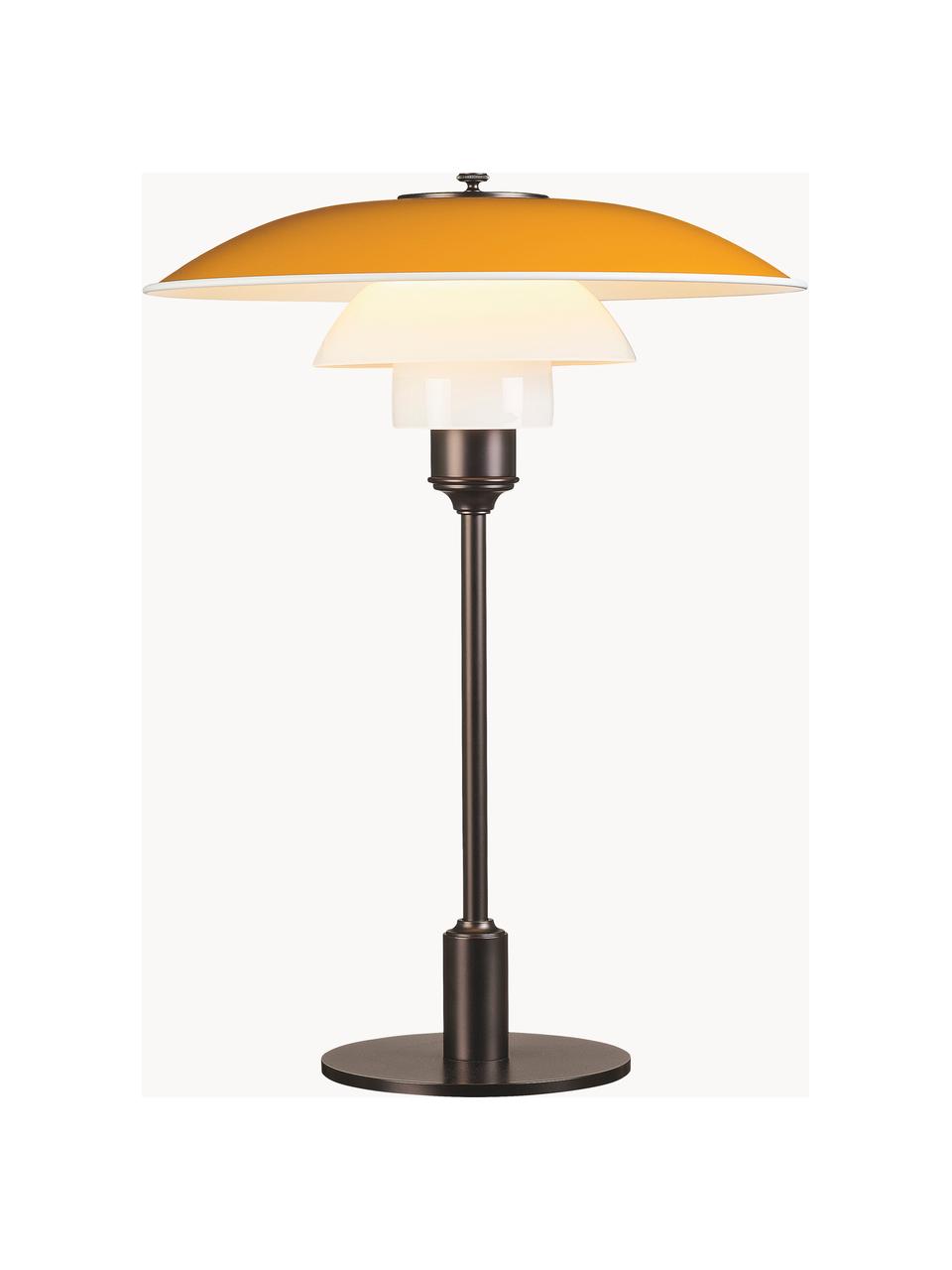 Lampada da tavolo grande in vetro soffiato PH 3½-2½, Paralume: alluminio rivestito, vetr, Struttura: rame, Giallo acceso, rame, Larg. 33 x Alt. 45 cm