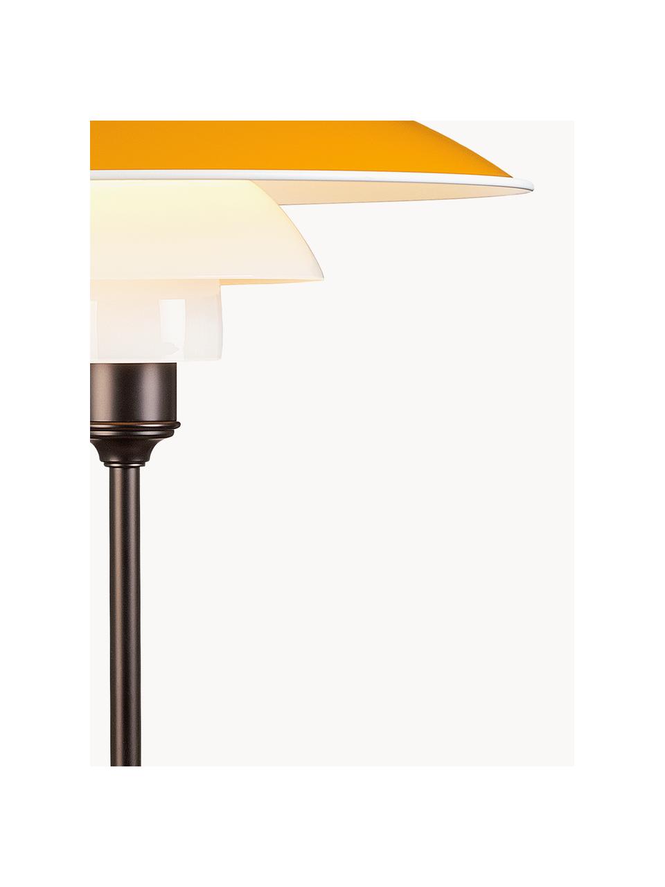 Lámpara de pie grande soplada PH 3½-2½, Pantalla: aluminio recubierto, vidr, Estructura: cobre, Cable: plástico, Amarillo sol, cobre, Ø 33 x Al 45 cm