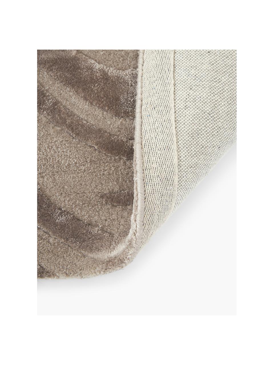 Alfombra artesanal texturizada Winola, Parte superior: 51% viscosa, 49% lana, Gris pardo, beige, An 80 x L 150 cm (Tamaño XS)