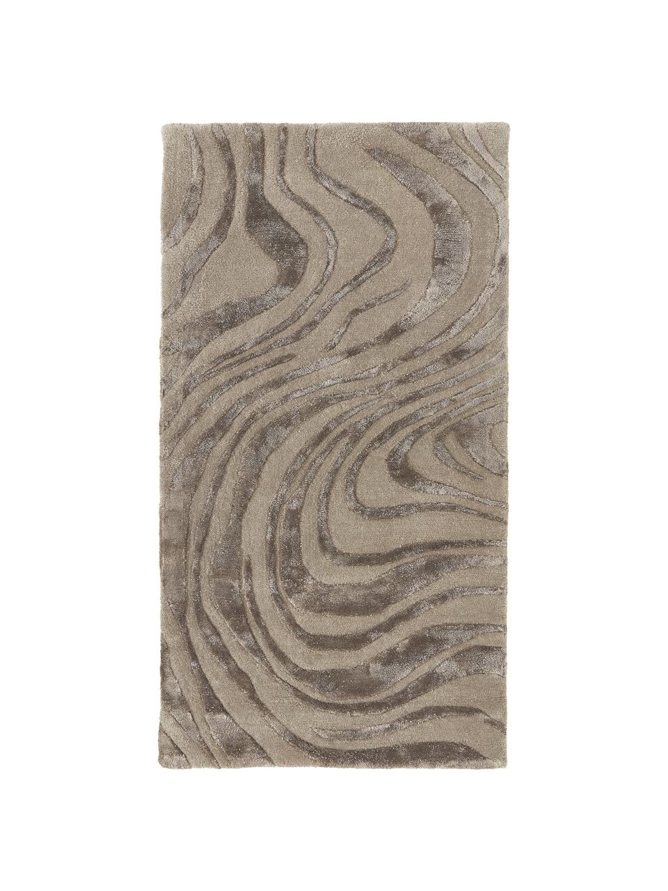 Ręcznie tuftowany dywan z krótkim włosiem z wypukłą strukturą Winola, Taupe, beżowy, S 80 x D 150 cm (Rozmiar XS)