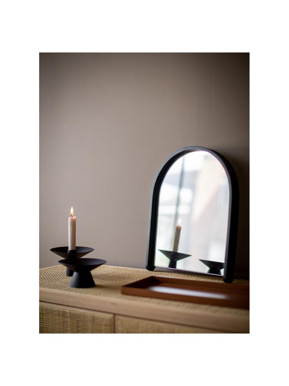 Svietnik na čajovú sviečku s matným povrchom Uma, Nehrdzavejúca oceľ, práškový náter, Čierna, Ø 14 x V 7 cm