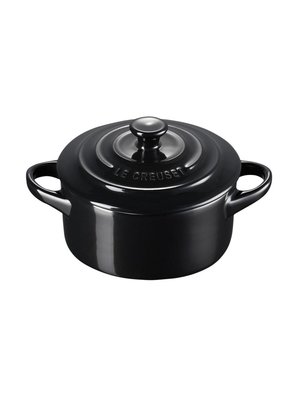 Cocotte Mini aus Steinzeug, Steingut, Schwarz, Ø 10 x H 8 cm
