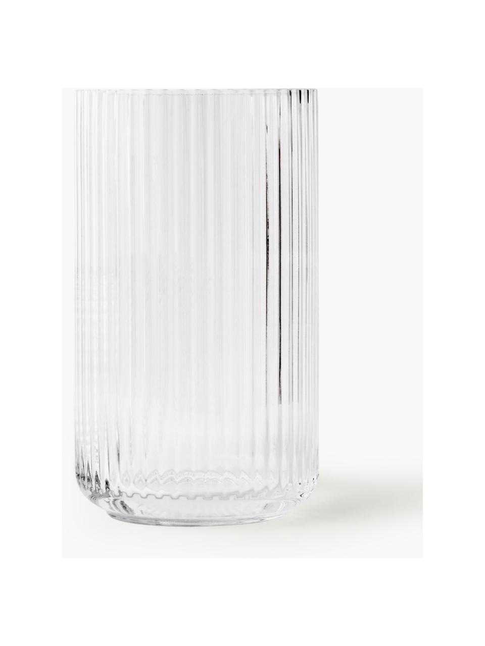 Mundgeblasene Vase Lyngby, H 25 cm, Glas, Transparent, Ø 15 x H 25 cm