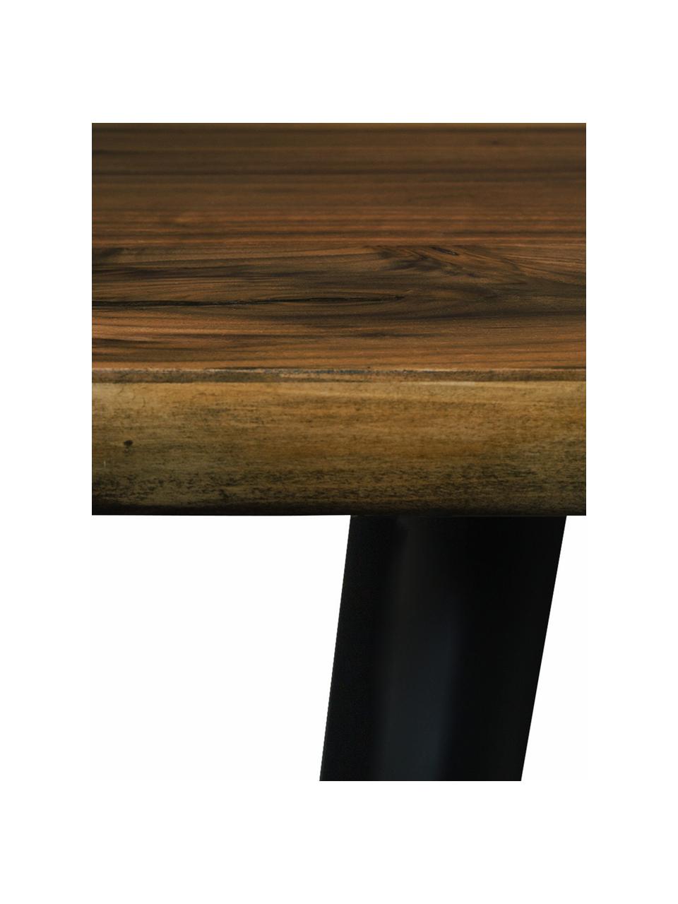 Panca con bordo albero Alagon, Seduta: pannelli di fibre a media, Gambe: acciaio verniciato a polv, Albero di noce, Larg. 180 x Alt.45 cm