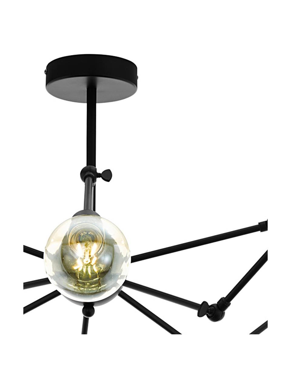 Dizajnérska stropná XL lampa Exmoor, nastaviteľná, Čierna