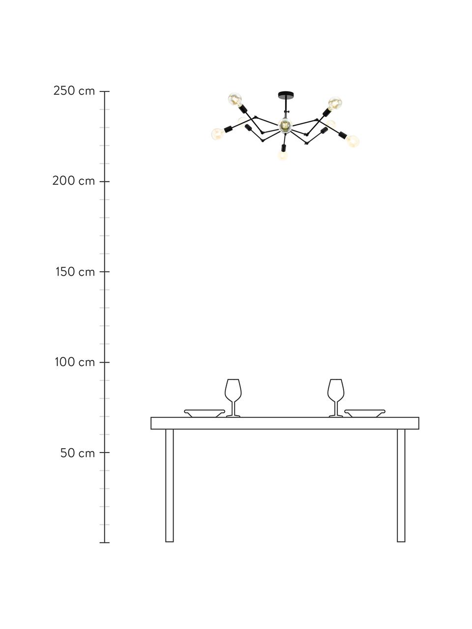 Dizajnérska stropná XL lampa Exmoor, nastaviteľná, Čierna