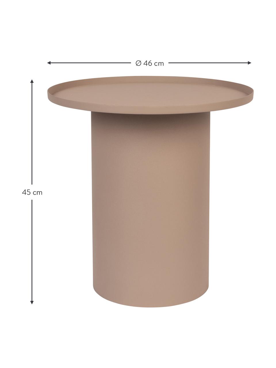 Tavolino rotondo in metallo Sverre, Metallo verniciato a polvere, Rosa cipria opaco, Ø 46 x Alt. 45 cm