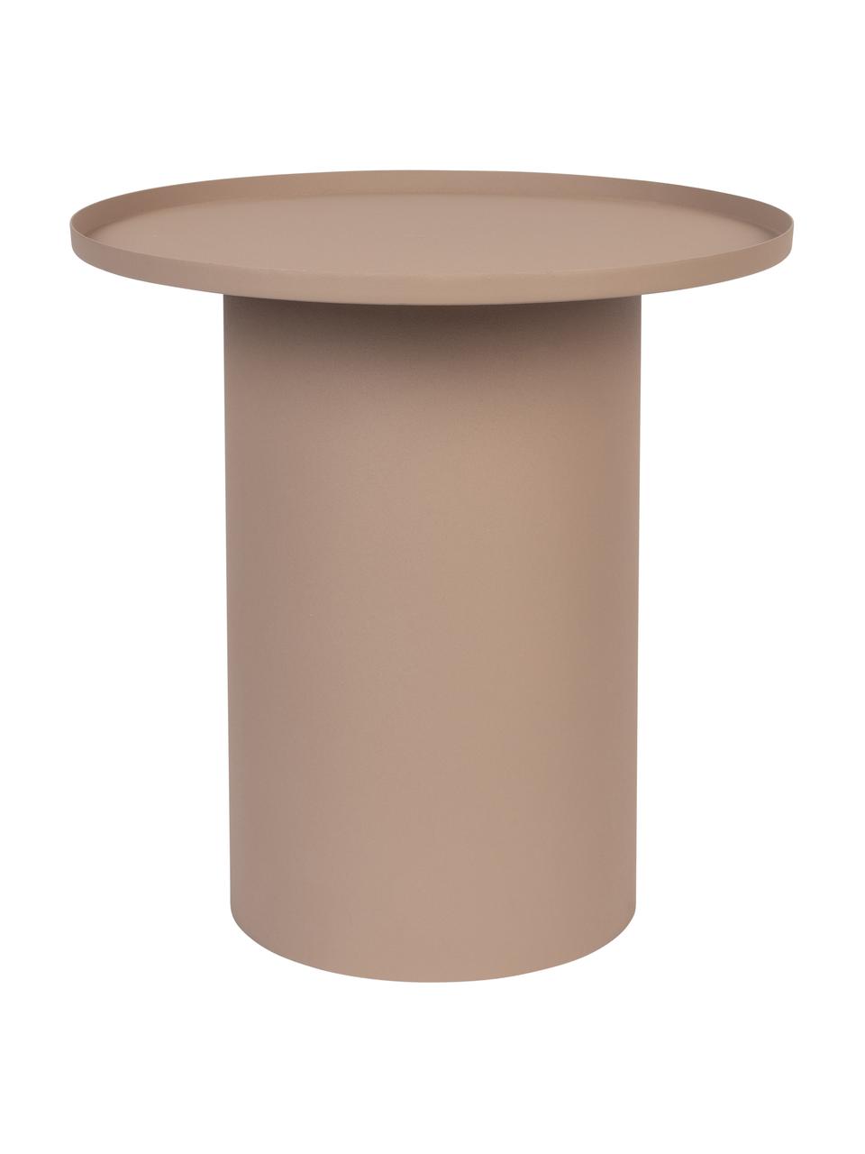 Tavolino rotondo in metallo Sverre, Metallo verniciato a polvere, Rosa cipria opaco, Ø 46 x Alt. 45 cm
