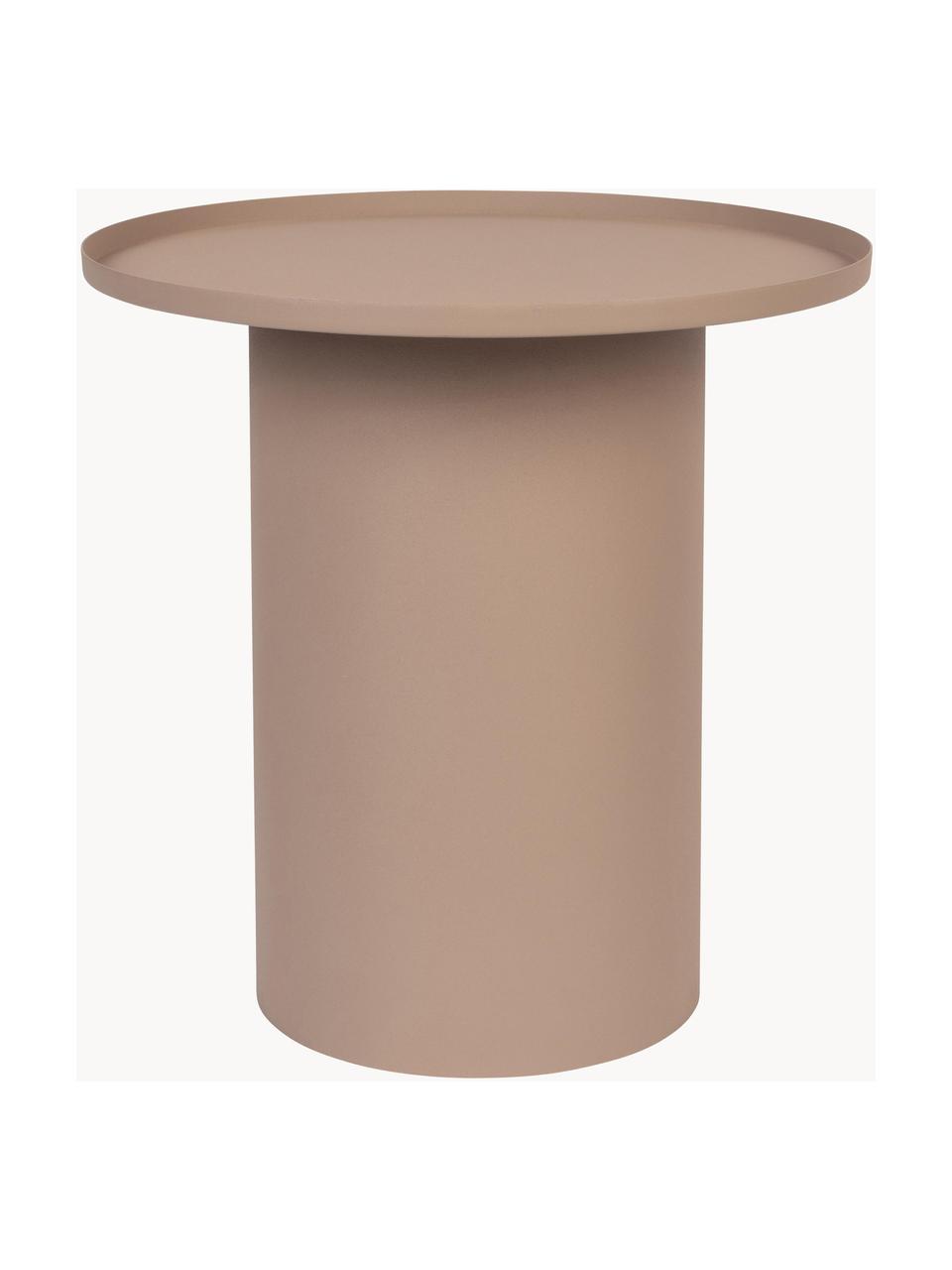 Ronde metalen bijzettafel Sverre, Gepoedercoat metaal, Beige, Ø 46 x H 45 cm