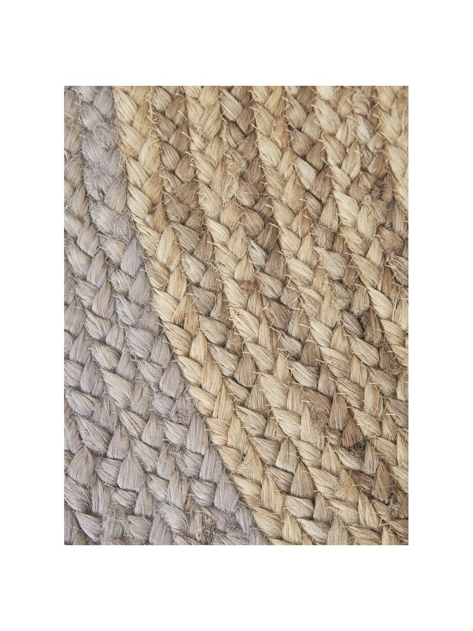 Alfombra redonda artesanal de yute Shanta, 100% yute

Como las alfombras de yute son ásperas al tacto, son menos adecuadas para el contacto directo con la piel., Beige, gris, Ø 140 cm (Tamaño M)
