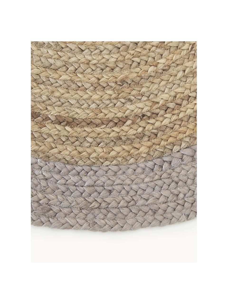 Rond jute vloerkleed Shanta met grijze rand, handgemaakt, 100% jute

Omdat het gevoel van jute vloerkleden een beetje ruw is, zijn ze minder geschikt voor direct contact met de huid., Beige, grijs, Ø 140 cm (maat M)