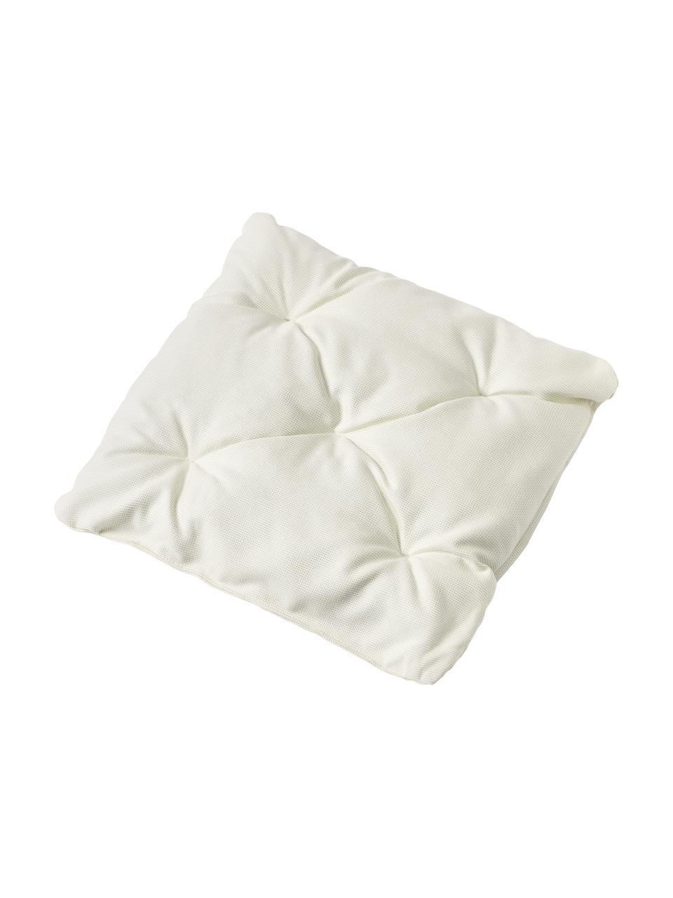 Zewnętrzna poduszka na krzesło Ortun, Tapicerka: 100% poliakryl barwiony p, Złamana biel, S 40 x D 40 cm