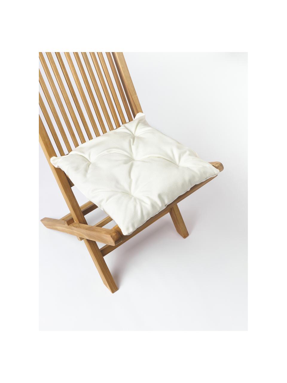 Cuscino sedia da esterno Ortun, Rivestimento: 100% poliacrilico, tinto , Bianco latte, Larg. 40 x Lung. 40 cm
