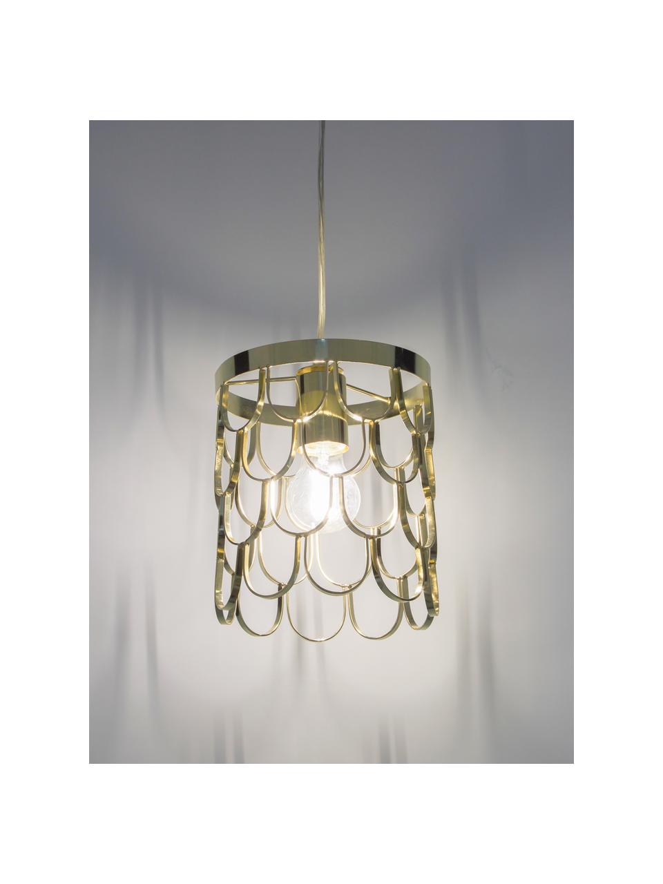 Kleine hanglamp Gatsby, Messingkleurig, Ø 18 x H 22 cm