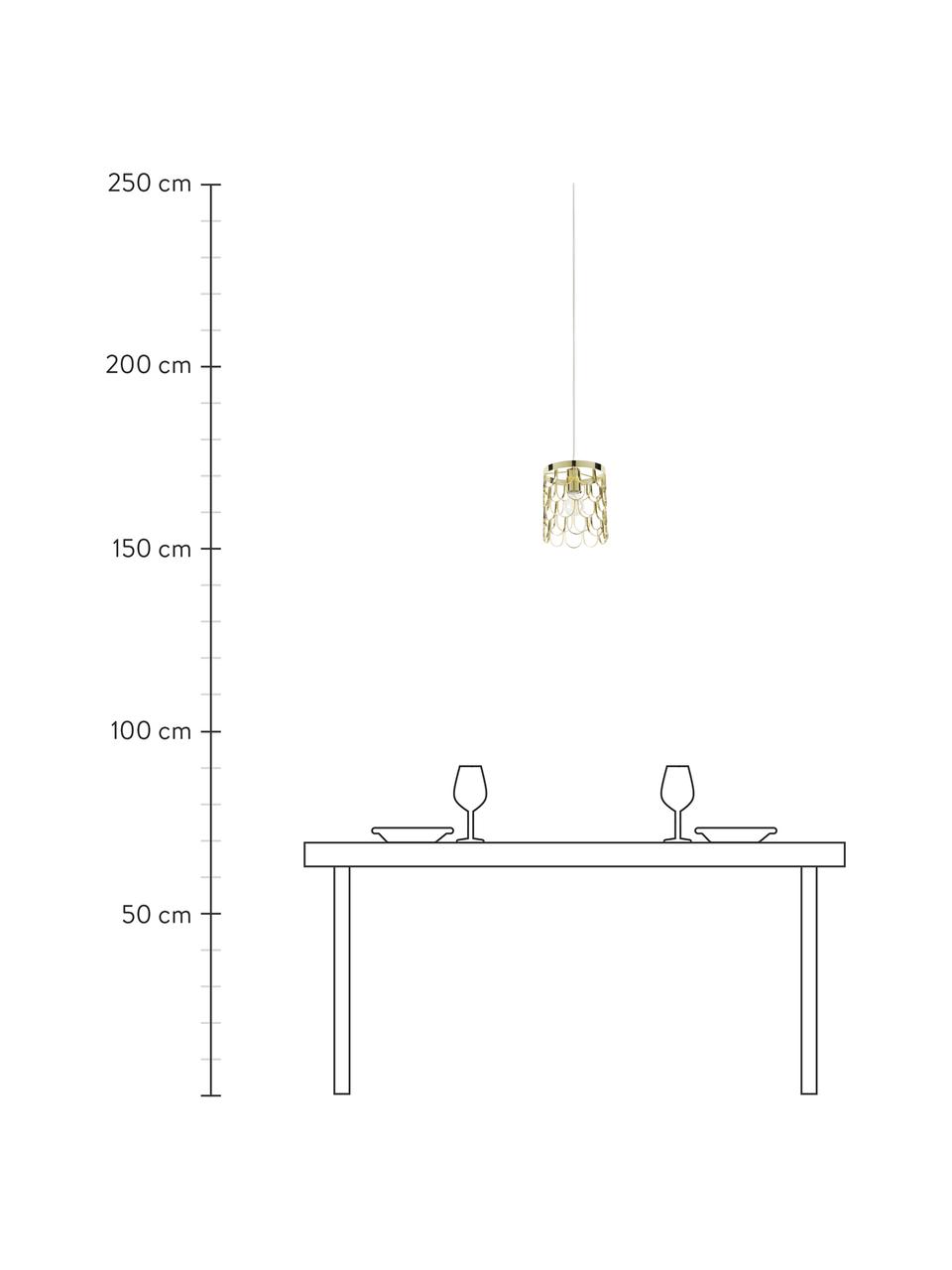 Kleine hanglamp Gatsby, Messingkleurig, Ø 18 x H 22 cm