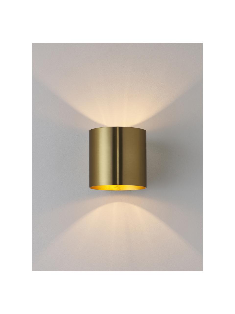 Malá nástenná lampa Roda, Mosadzné odtiene, lesklá, Š 10 x V 10 cm