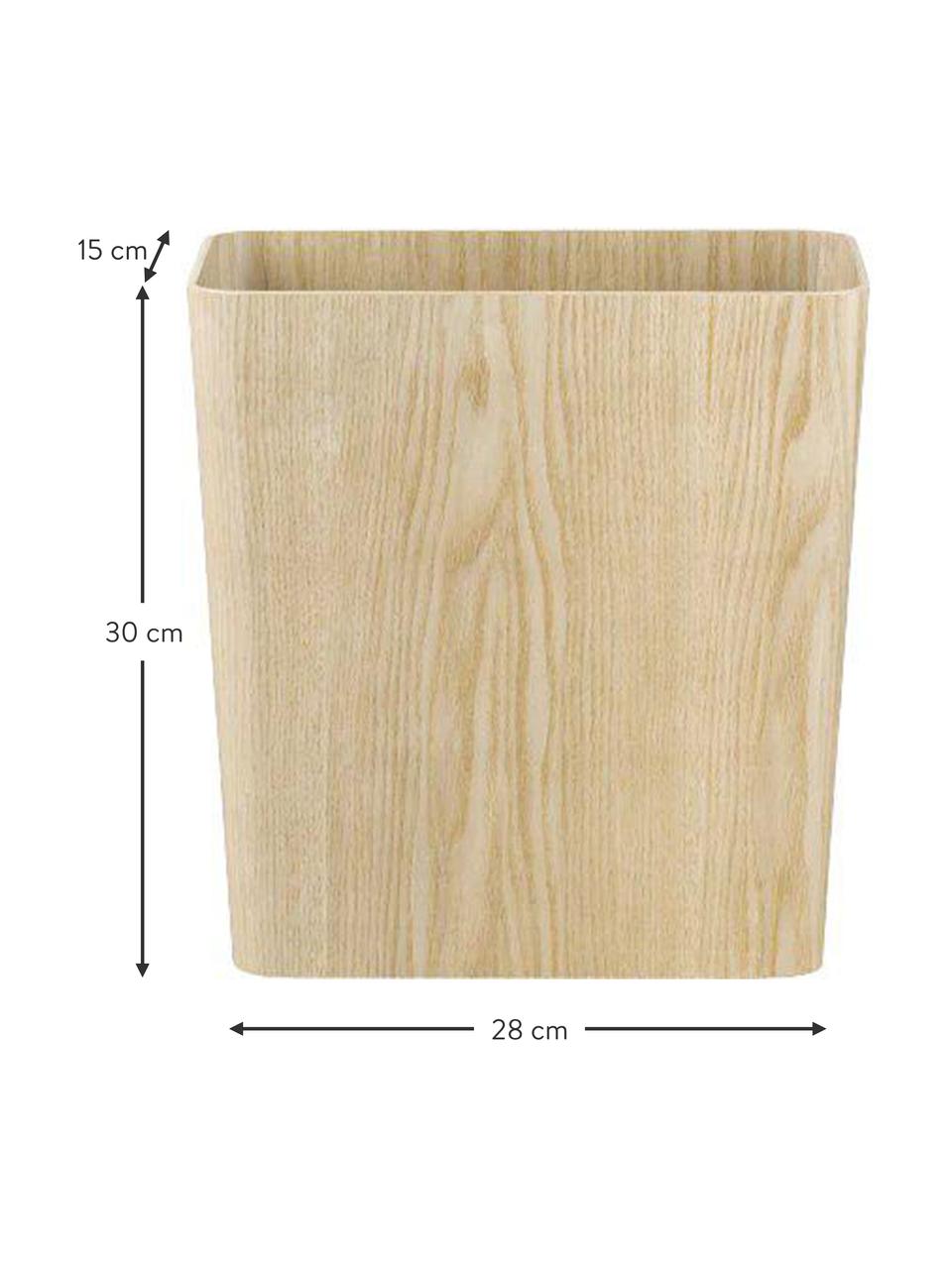 Papelera de madera Wilo, Madera, Madera clara, An 28 x Al 30 cm, 9 L