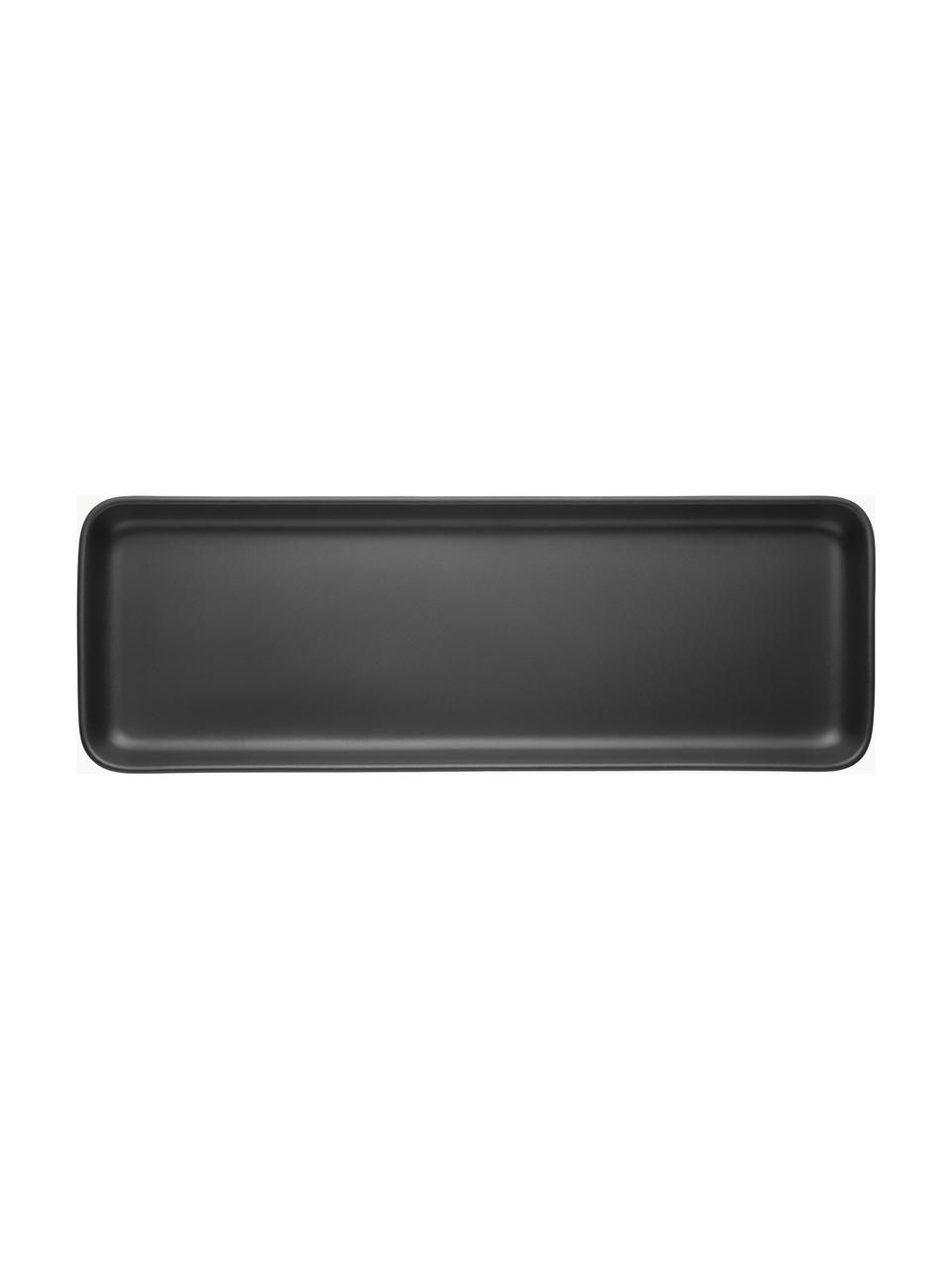 Servierplatte Nordic Kitchen, Steinzeug, Schwarz, B 37 x T 13 cm