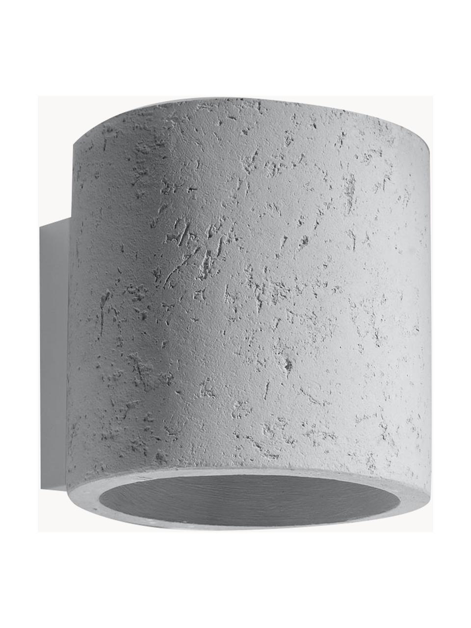 Handgemaakte wandspot Rosalia van beton, Beton, Lichtgrijs, B 10 x H 10 cm