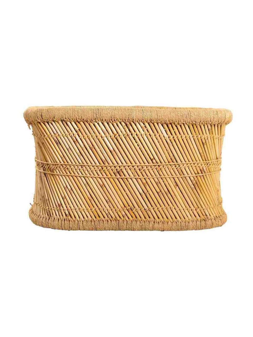 Mesa auxiliar para exterior de bambú Ariadna, Madera de bambú, cuerda, Marrón, An 79 x F 48 cm