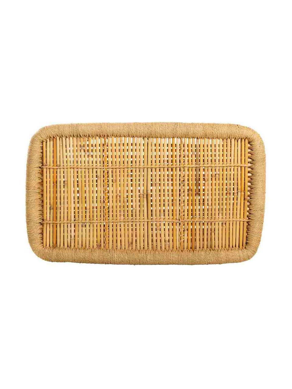 Mesa auxiliar para exterior de bambú Ariadna, Madera de bambú, cuerda, Marrón, An 79 x F 48 cm