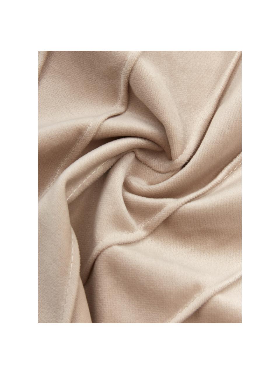 Sametový povlak na polštář se strukturovaným vzorem Leyla, Samet (100 % polyester), Béžová, Š 40 cm, D 40 cm