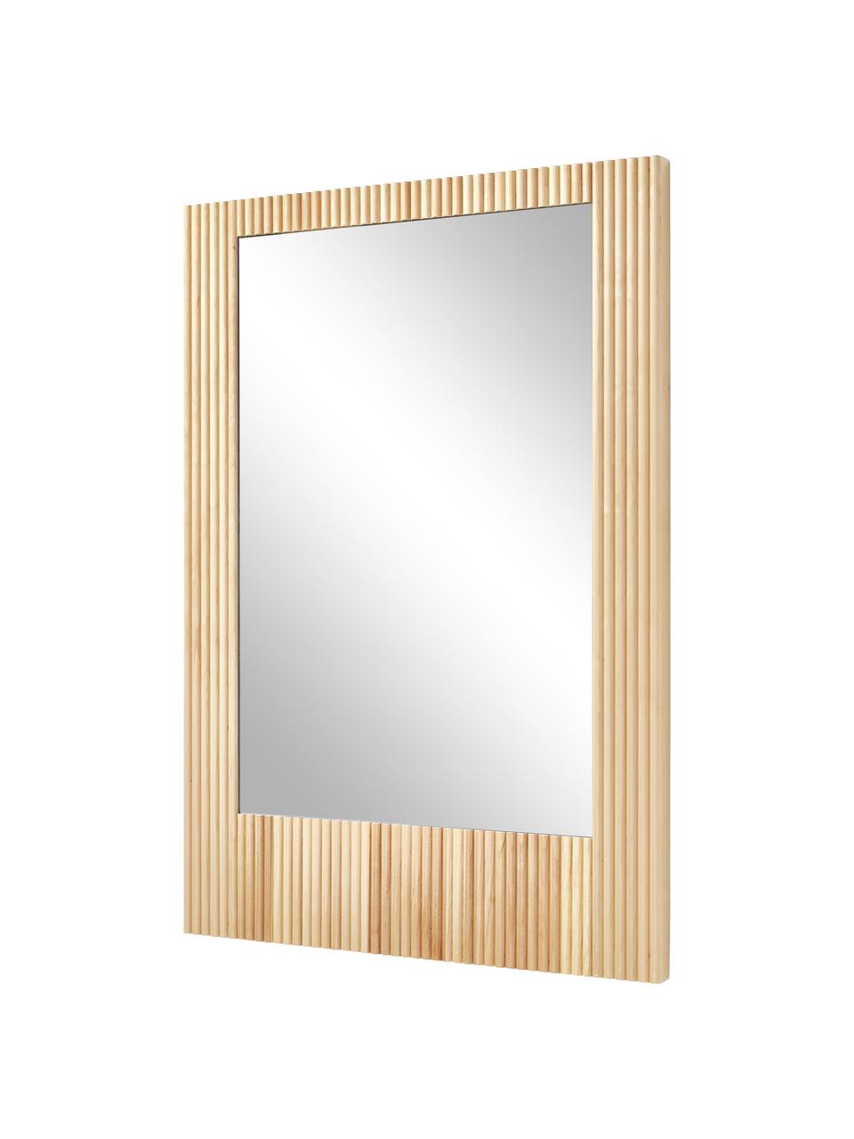 Lustro ścienne z ramą z drewna brzozowego Nele, Drewno brzozowe, S 70 x W 100 cm