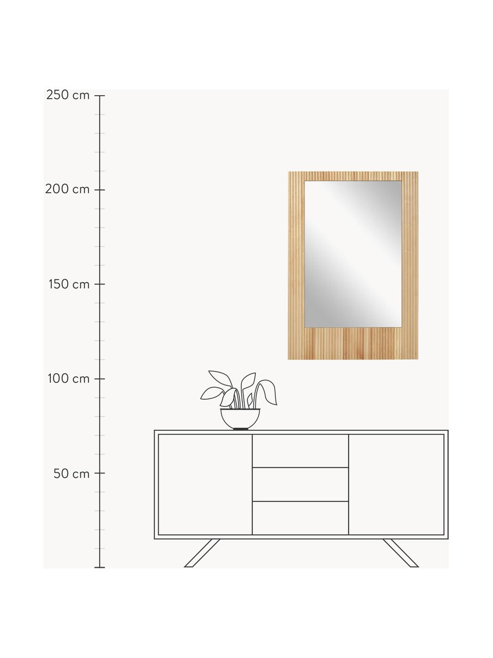 Espejo de pared de madera de abedul Nele, Parte trasera: tablero de fibras de dens, Abedul, An 70 x Al 100 cm