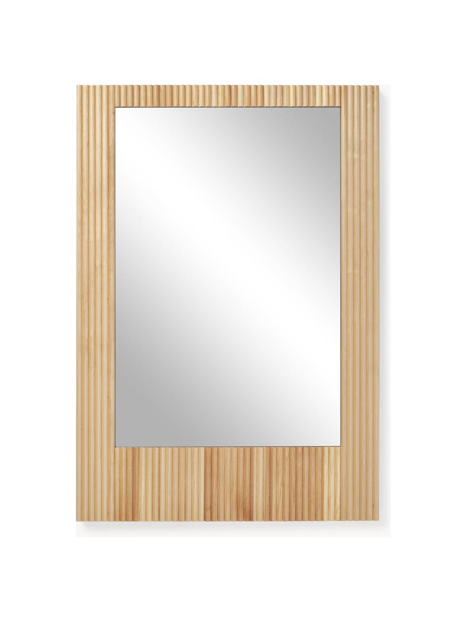Espejo de pared de madera de abedul Nele, Parte trasera: tablero de fibras de dens, Abedul, An 70 x Al 100 cm