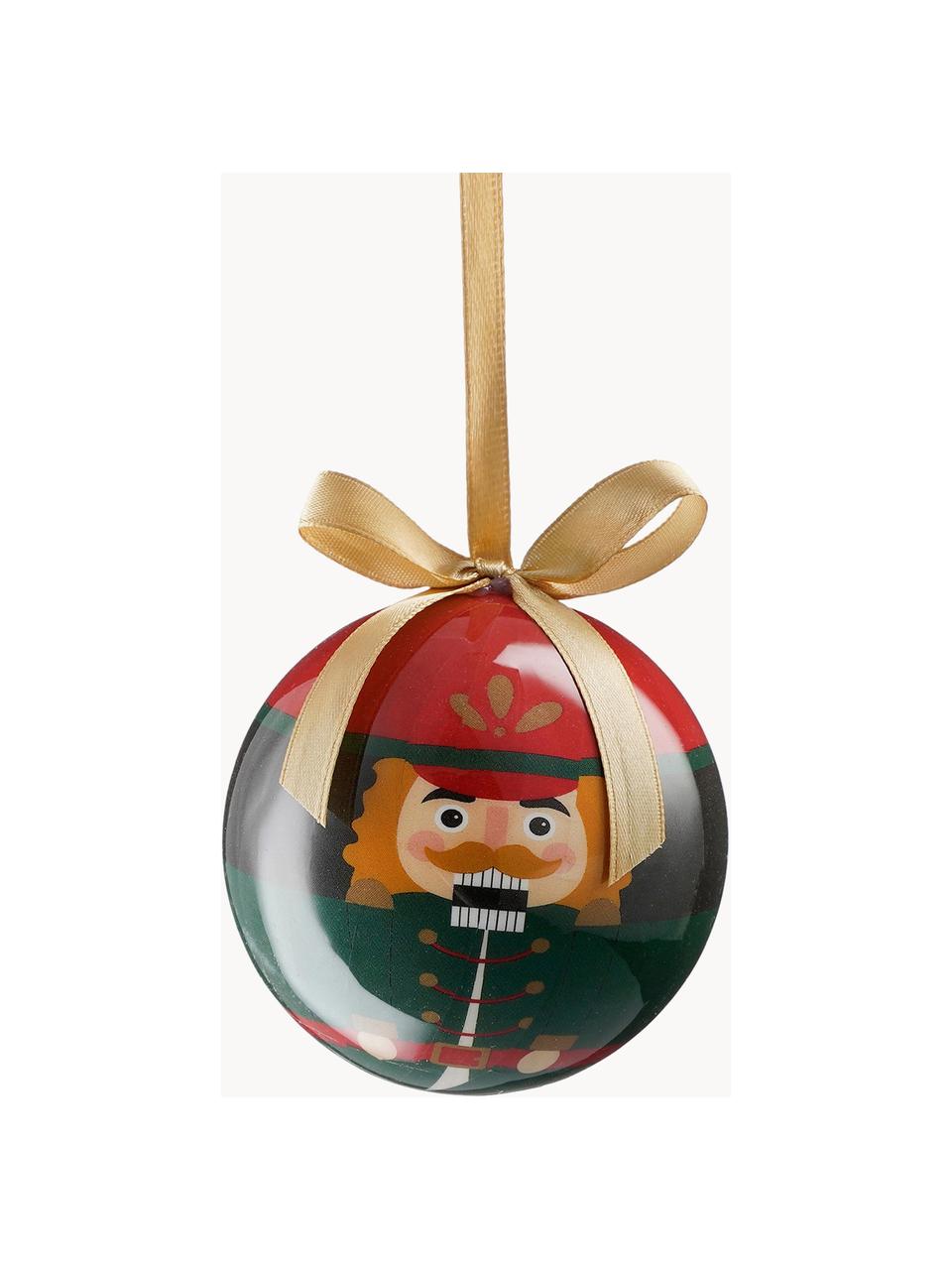 Set 14 palline di Natale Nutcracker, Plastica, Nero, rosso, verde, Ø 8 x Alt. 8 cm