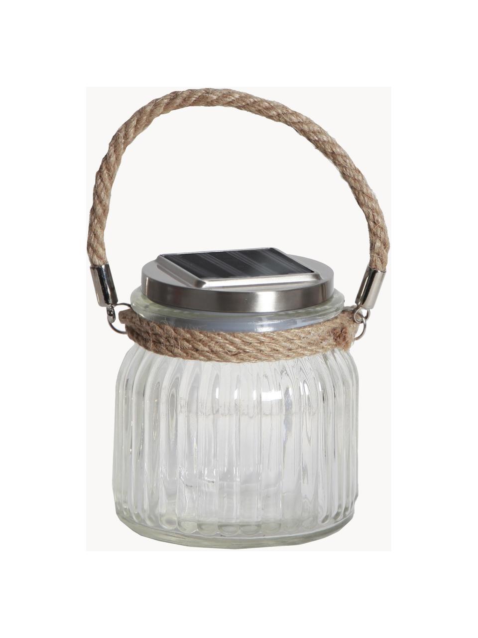 Lampe solaire d'extérieur LED Glass Jar, Transparent, couleur argentée, Ø 11 x haut. 12 cm