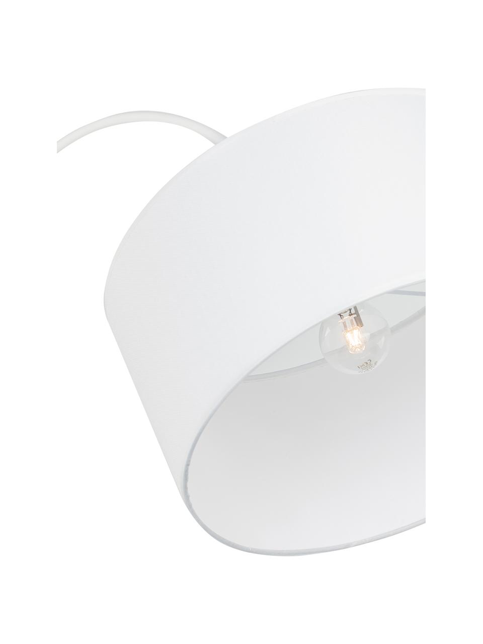 Booglamp Sama in wit, Lampenkap: textiel, Lampvoet: aluminium, Wit, B 90 x H 180 cm