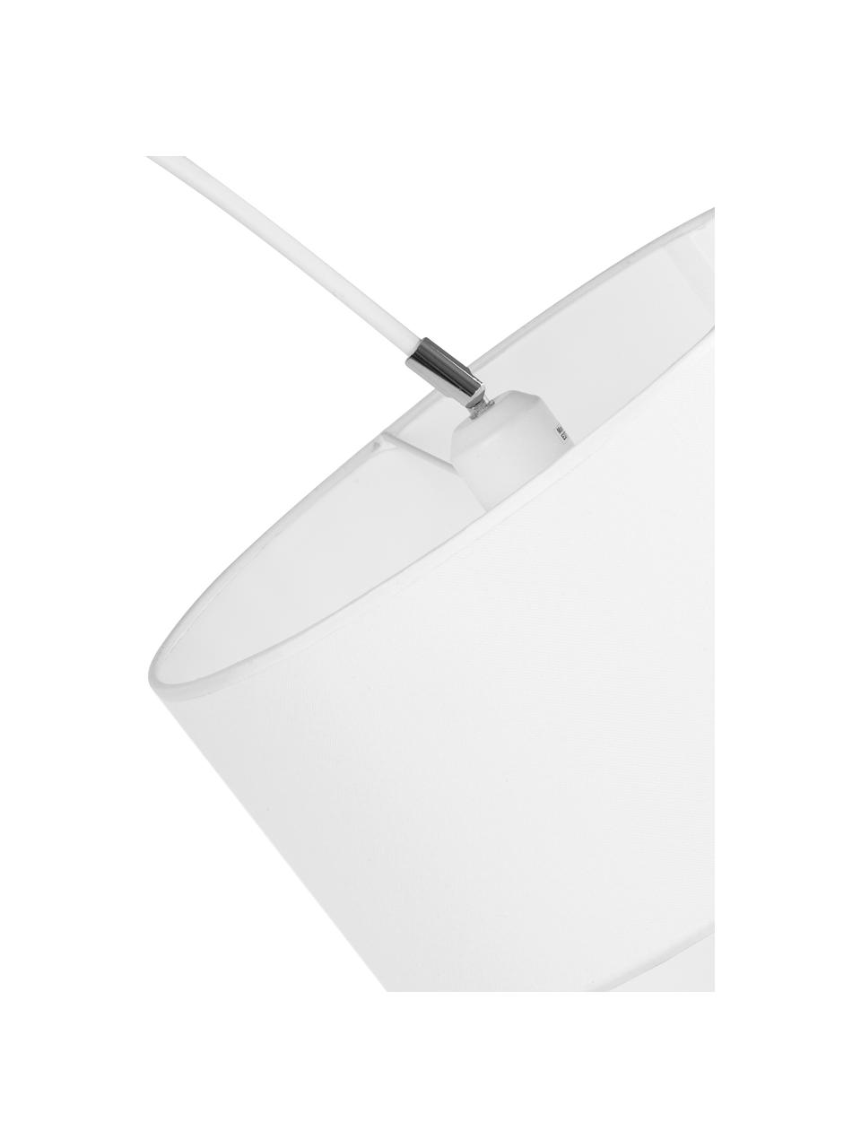 Bogenlampe Sama in Weiß, Lampenschirm: Textil, Lampenfuß: Aluminium, White, B 90 x H 180 cm