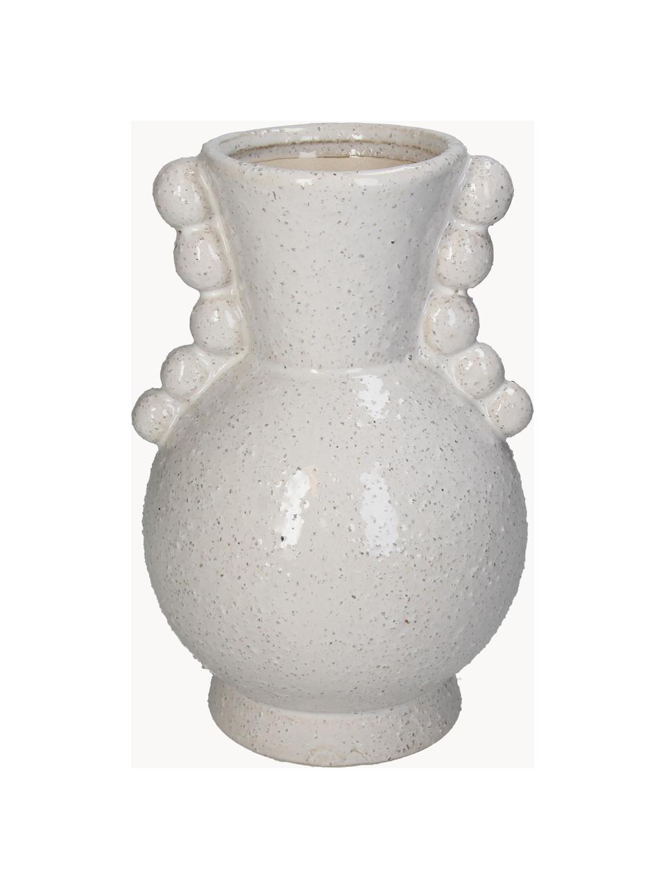 Vase décoratif en grès cérame Orchid, Grès cérame, Blanc, chiné, Ø 17 x haut. 25 cm