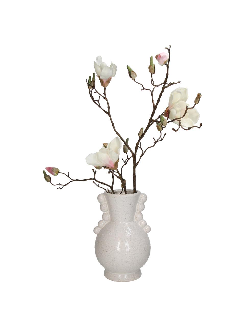 Jarrón decorativo de gres Orchid, Cerámica de gres, Blanco moteado, Ø 17 x Al 25 cm