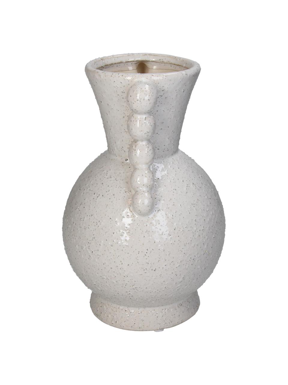 Vase décoratif en grès cérame Orchid, haut. 25 cm, Grès cérame, Blanc, chiné, Ø 17 x haut. 25 cm