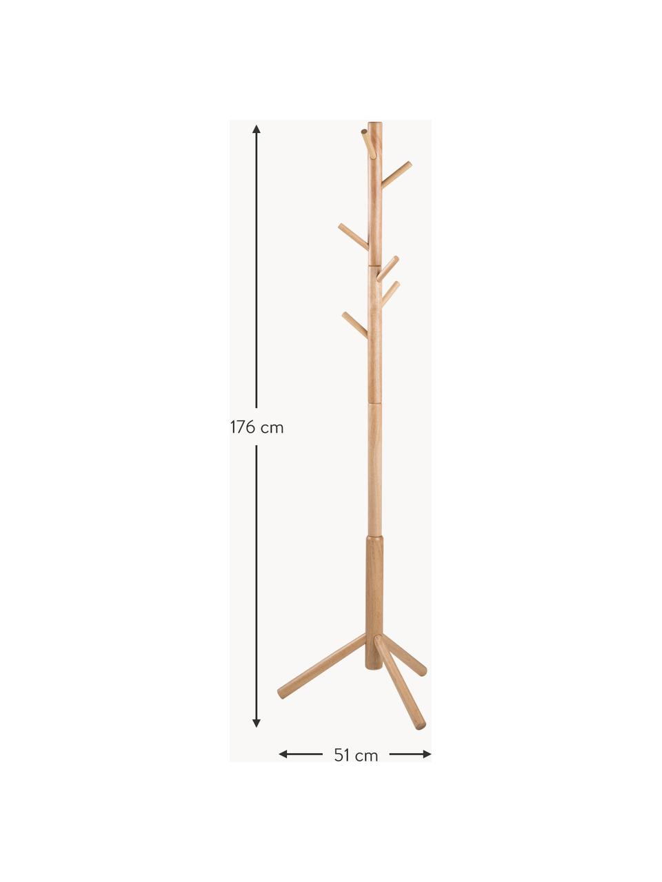 Appendiabiti in legno Bremen, Legno di albero della gomma laccato, Legno di caucciù, Larg. 51 x Alt. 176 cm