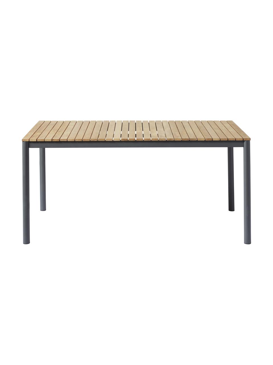 Mesa para exterior de madera de teca Mood, tamaños diferentes, Estructura: aluminio con pintura en p, Tablero: madera de teca, Madera de teca, gris antracita, An 208 x F 100 cm