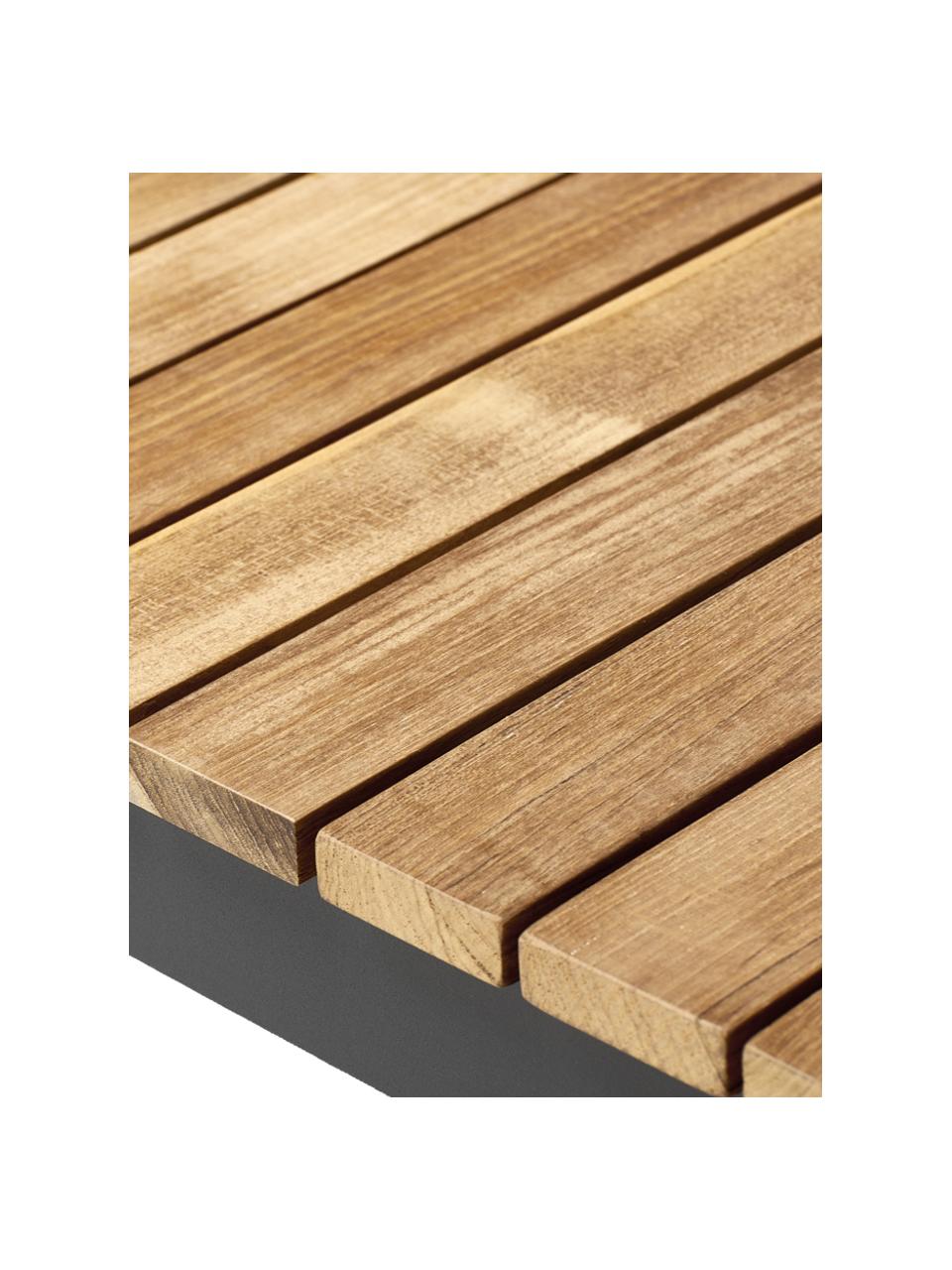 Tavolo da giardino con piano in legno di teak in varie misure Mood Classic, Struttura: alluminio verniciato a po, Marrone, antracite, Larg. 208 x Alt. 100 cm