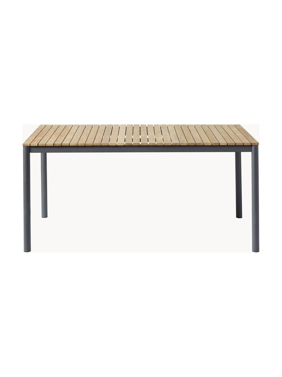 Mesa para exterior de madera de teca Mood, tamaños diferentes, Estructura: aluminio con pintura en p, Tablero: madera de teca, Madera de teca, gris antracita, An 168 x F 100 cm