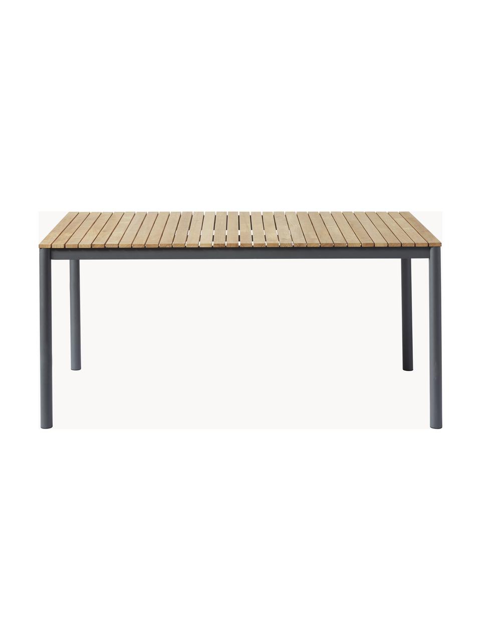 Stół ogrodowy z blatem z drewna tekowego Mood, różne rozmiary, Stelaż: aluminium malowane proszk, Blat: drewno tekowe, Drewno tekowe, antracytowy, S 208 x G 100 cm