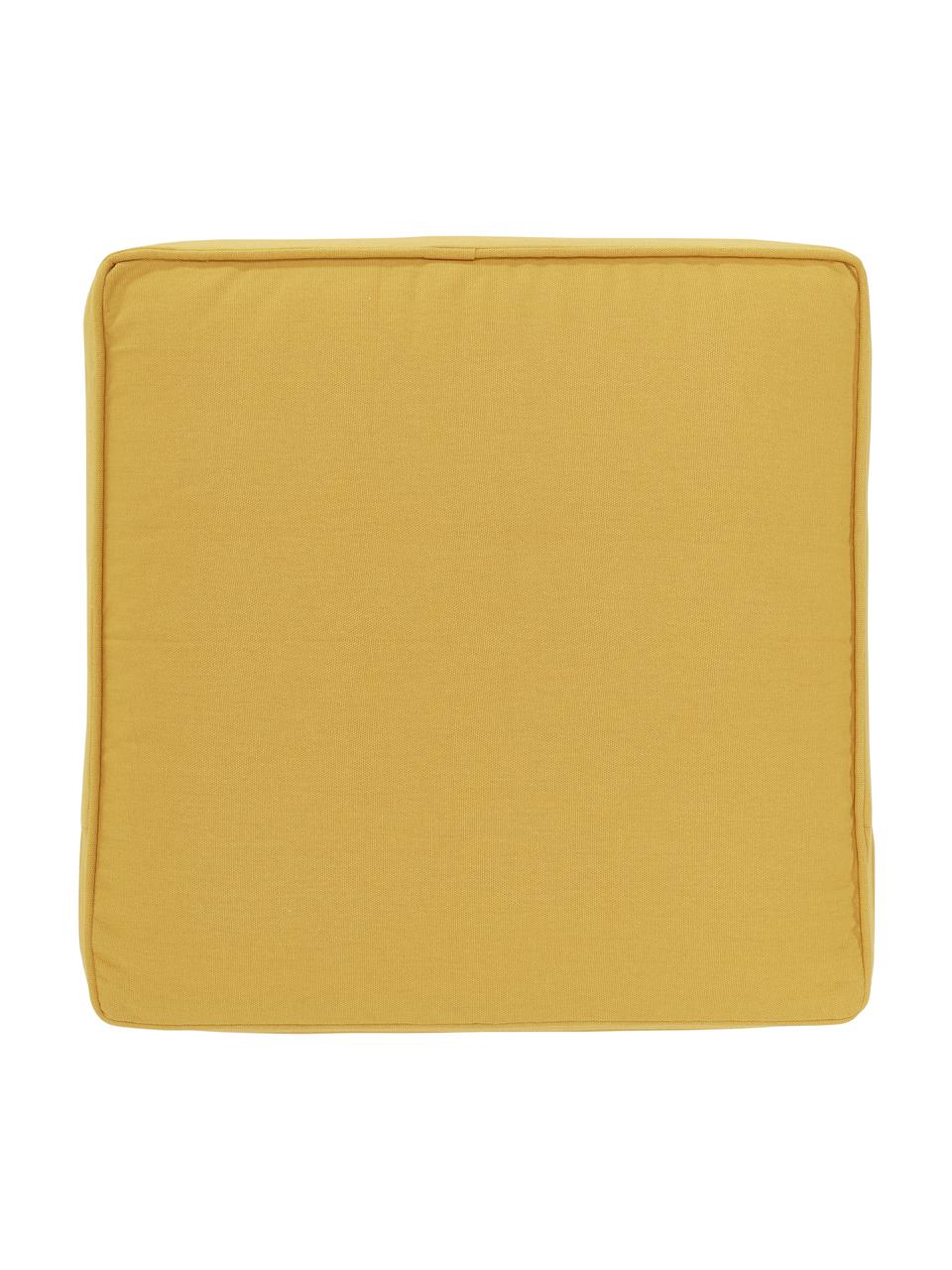 Cojín para silla alto de algodón Zoey, Funda: 100% algodón, Amarillo, An 40 x L 40 cm