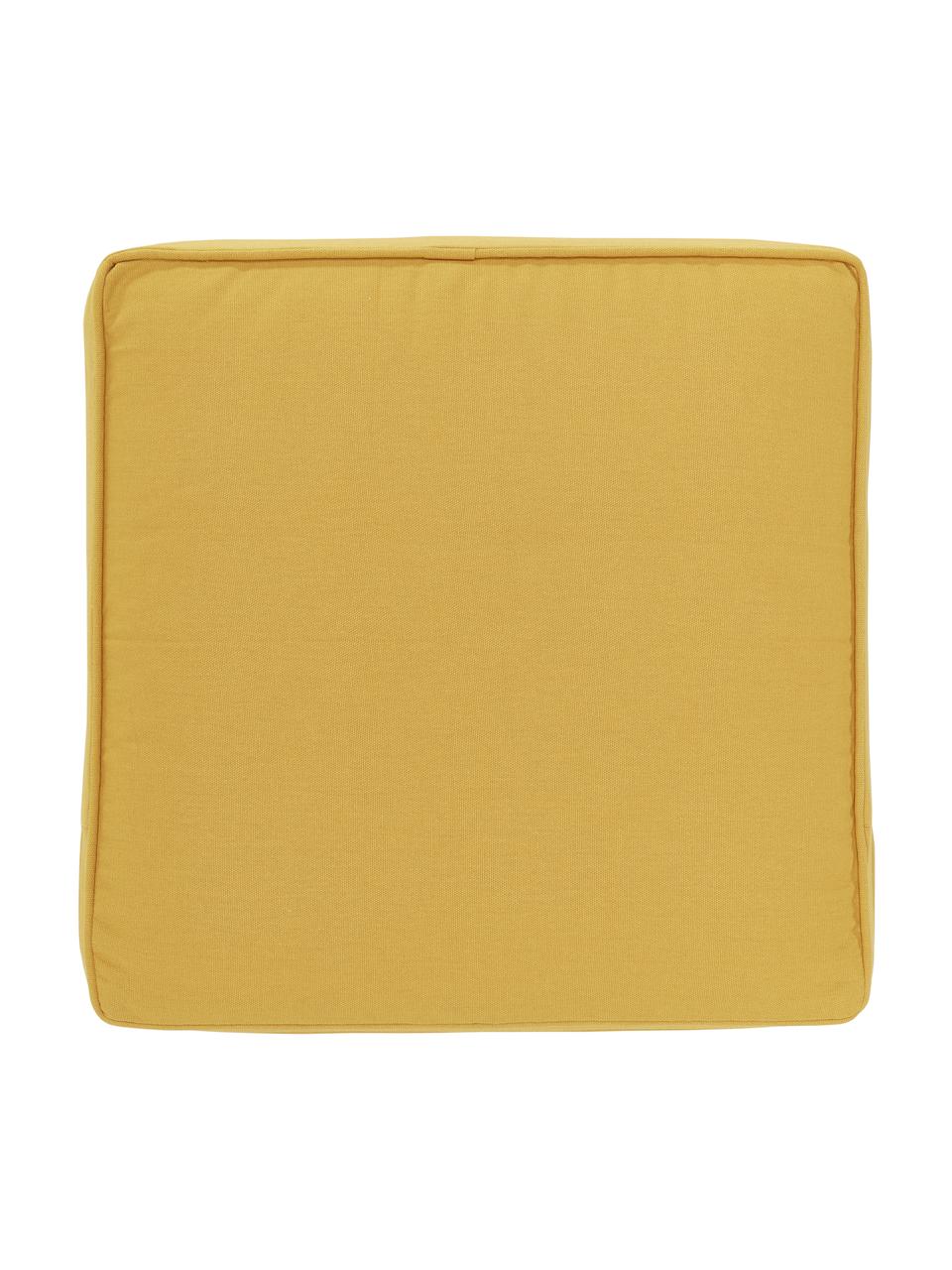 Hoog katoenen stoelkussen Zoey in geel, Geel, B 40 x L 40 cm